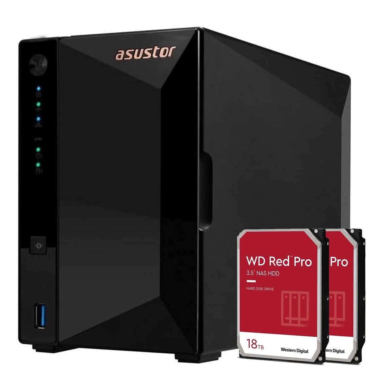 Asustor DRIVESTOR 2 Pro 2 Bay NAS Storage + 36TB (2x18TB) WD Red 3.5" HDD $770 + Free Shipping