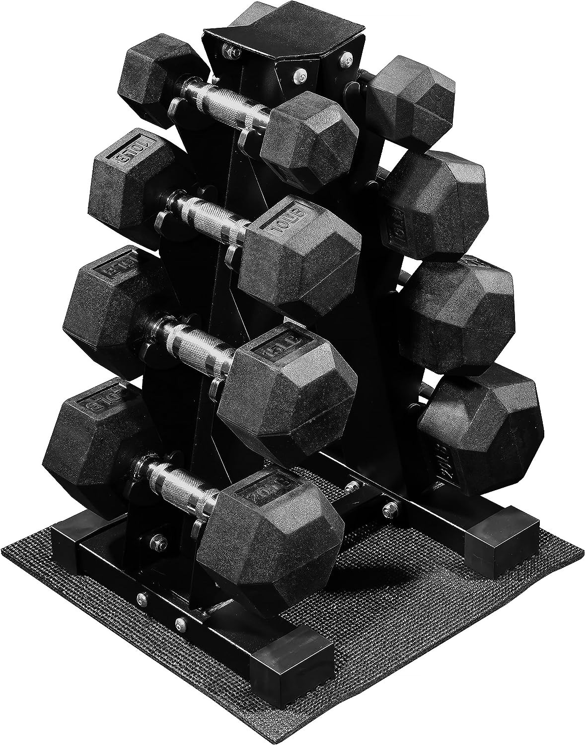 100lb Signature Fitness Rubber Coated Hex Dumbbell Weight Set & Storage Rack $100 + Free Shipping
