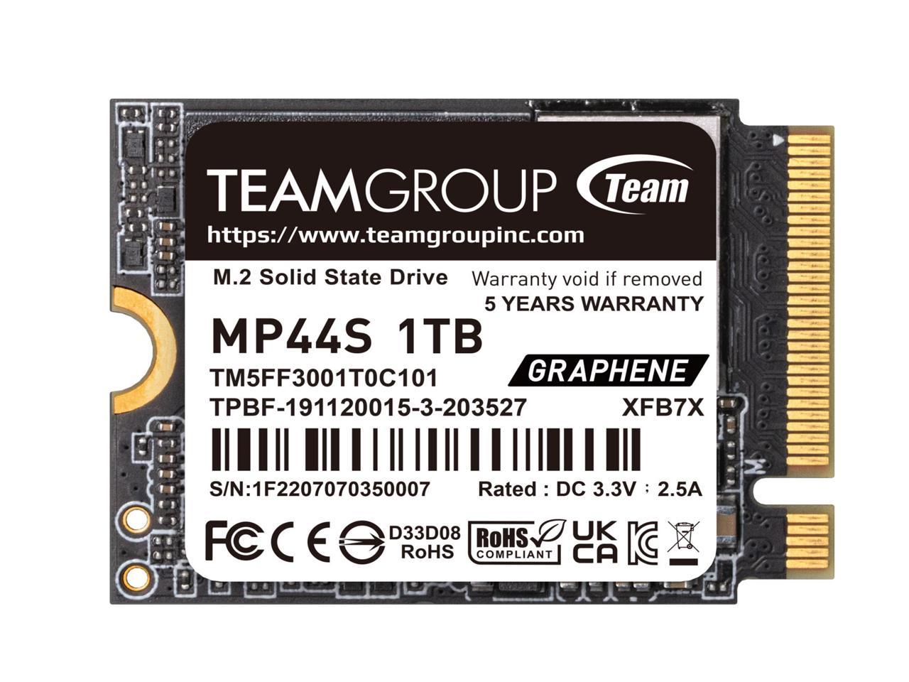 1TB Team Group MP44S M.2 2230 Gen 4x4 NVMe Solid State Drive (Compatible with Steam Deck) $59.50 + Free Shipping
