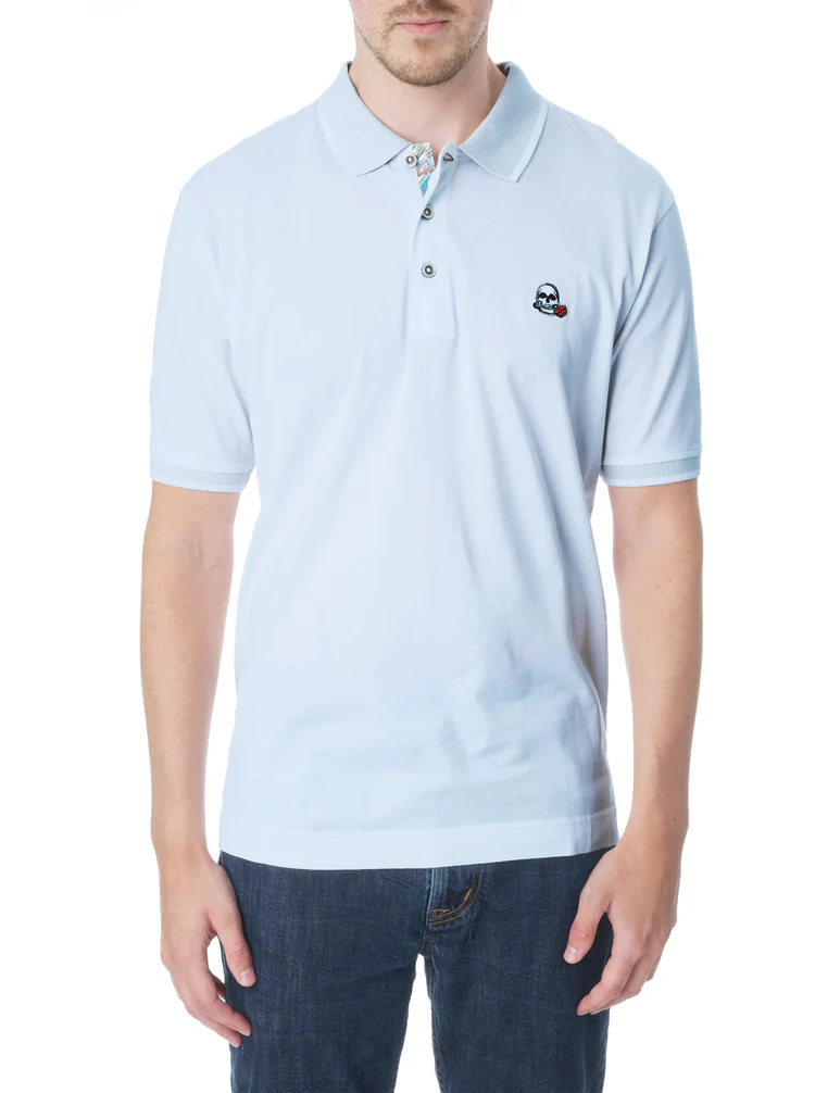 Men's Robert Graham Archie 100% Cotton Knit Polo (Navy, Light Blue, or White) $35 + Free Shipping