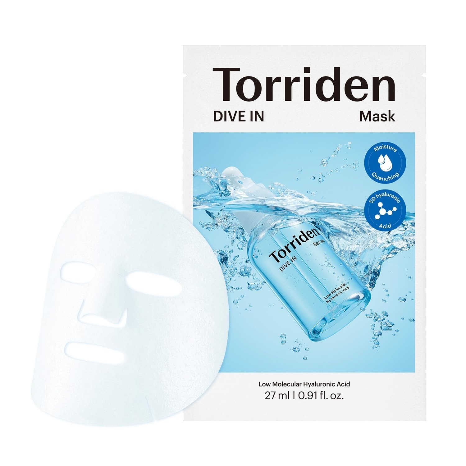 Torriden DIVE IN Hyaluronic Acid Facial Mask (10 Sheets) $9.90 w/ S&S + Free Shipping w/ Prime