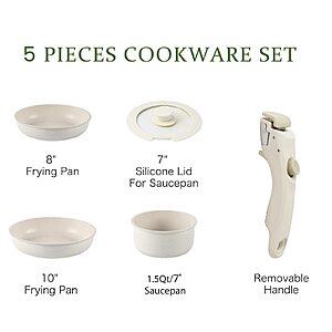 5-PC Carote Granite Nonstick Cookware Set: 8 Frying Pan, 11