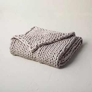 50"x70" Casaluna 12lbs Solid Knit Weighted Blanket (Dark Gray) $35 + Free Shipping
