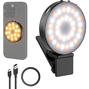 Prime Members: NEEWER Magnetic & Clip-on LED Phone Fill Ring Selfie Light (NL32R) $8.74 + Free Shipping