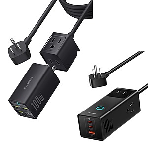 Baseus 100W 5-in-1 Travel Charging Station + 40W Power Strip Surge Protector  + Free Shipping