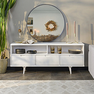 58" Sloane 3-Drawer Solid Wood TV Console (White) $52 + Free Shipping