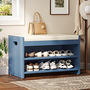 28.3" Yitahome 2-Tier Entryway Shoe Storage Bench (Blue) $39.99 + Free Shipping