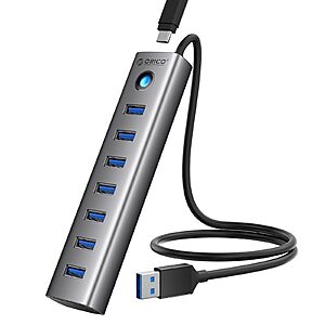 ORICO Aluminum 7-Port USB 3.0 5Gbps Hub:1.64' $9.89,3.28' $10.44,6' $14.29 + FS w/ Prime