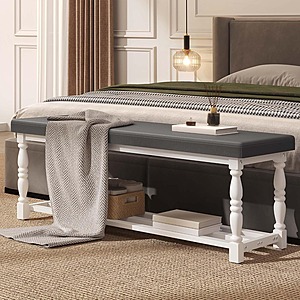 DWVO 48"L Entryway Shoe Storage Bench with Cushioned Seat $50 + Free Shipping