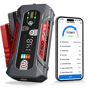 Prime Members: LOKITHOR JT400 2500A Jump Starter & 100-2000 CCA Battery Tester (for Up to 8.5L Gas & 6.5L Diesel Engines) $41.22 + FS