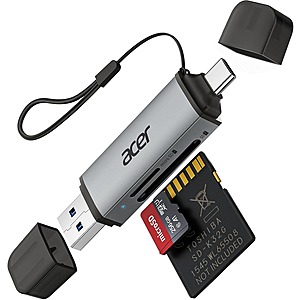 Prime Members: Acer USB 3.0 Type-A / Type-C to microSD / SD Card Adapter $8.10 & More