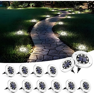 Prime Members: 12-Pk SOLPEX Solar Ground Pathway Lights (Cool White) $15 + Free S&H