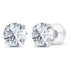 Vossagin 1 CTW AGI-Certified Lab-Grown Diamond Stud Earrings in Solid 14K Gold (E/VS) $239 + Free Shipping