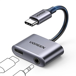 UGREEN USB-C to 3.5mm Audio & Charger Adapter w/ PD 60W $14.99 + Free S&H w/ Prime