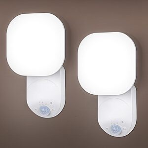2-Pk Yochoice Rechargeable Dimmable Magnetic Motion LED Wall Lights