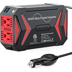 300W BESTEK Pure Sine Wave DC 12V to AC 110V Car Adapter $31.50 + Free S&H