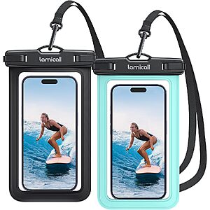 2-Pack 7" Lamicall Waterproof Phone Pouch Case (Various) $4.50 + Free Shipping w/ Prime or orders $35+