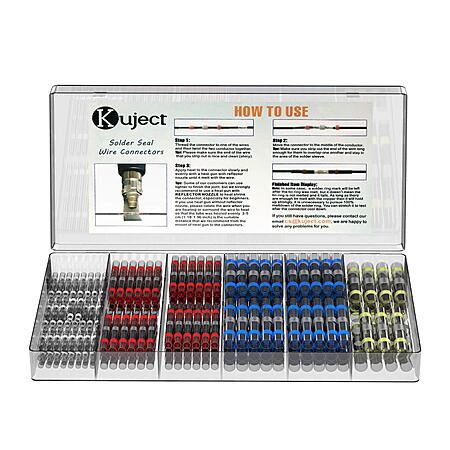 200-Piece Kuject Solder Seal Heat Shrink Butt Wire Connectors $6.95 + Free Shipping w/ Prime