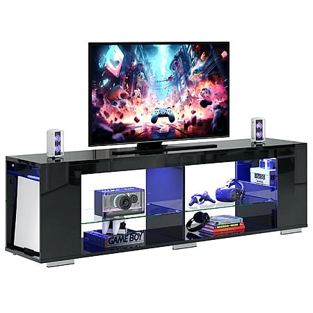 70" Pinmoco LED RGB TV Stand w/ Tempered Glass Shelves (for TVs up to 80", Black) $99.99 + Free Shipping