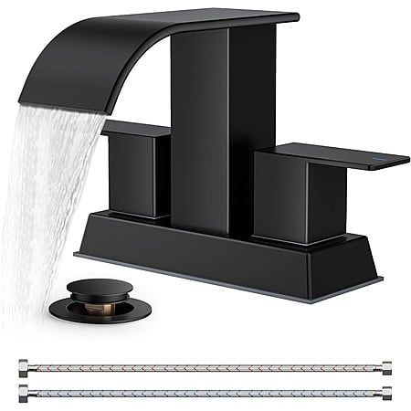 Prime Members: FORIOUS 4" Centerset Waterfall Bathroom Faucet (Matte Black) $26.87 & More + Free Shipping