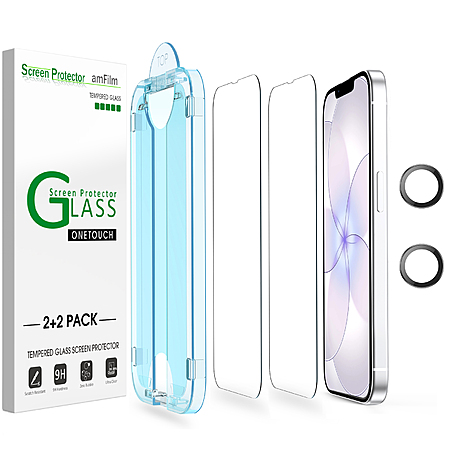 2-Pack amFilm OneTouch Screen Protectors for iPhone 17e/17/16/15 + 2-Pack Camera Lens Protectors from $4.49 + Free Shipping w/ Prime