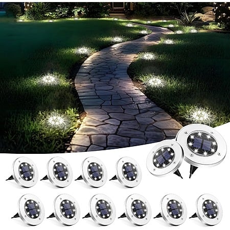 Prime Members: 12-Pack SOLPEX Solar Ground Pathway Lights (Cool White) $14.99 + Free Shipping