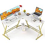 Mr IRONSTONE L Shaped Desk, Computer Corner Desk, Home Gaming Desk, Office Writing Workstation with Large Monitor Stand, Space-Saving, Easy to Assemble(Laminate Marble) $127.49