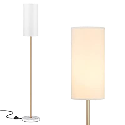 Floor Lamp for Bedroom Modern, White and Gold Minimalist Corner Lamp, Pole Lighting for Guest Room $29.99
