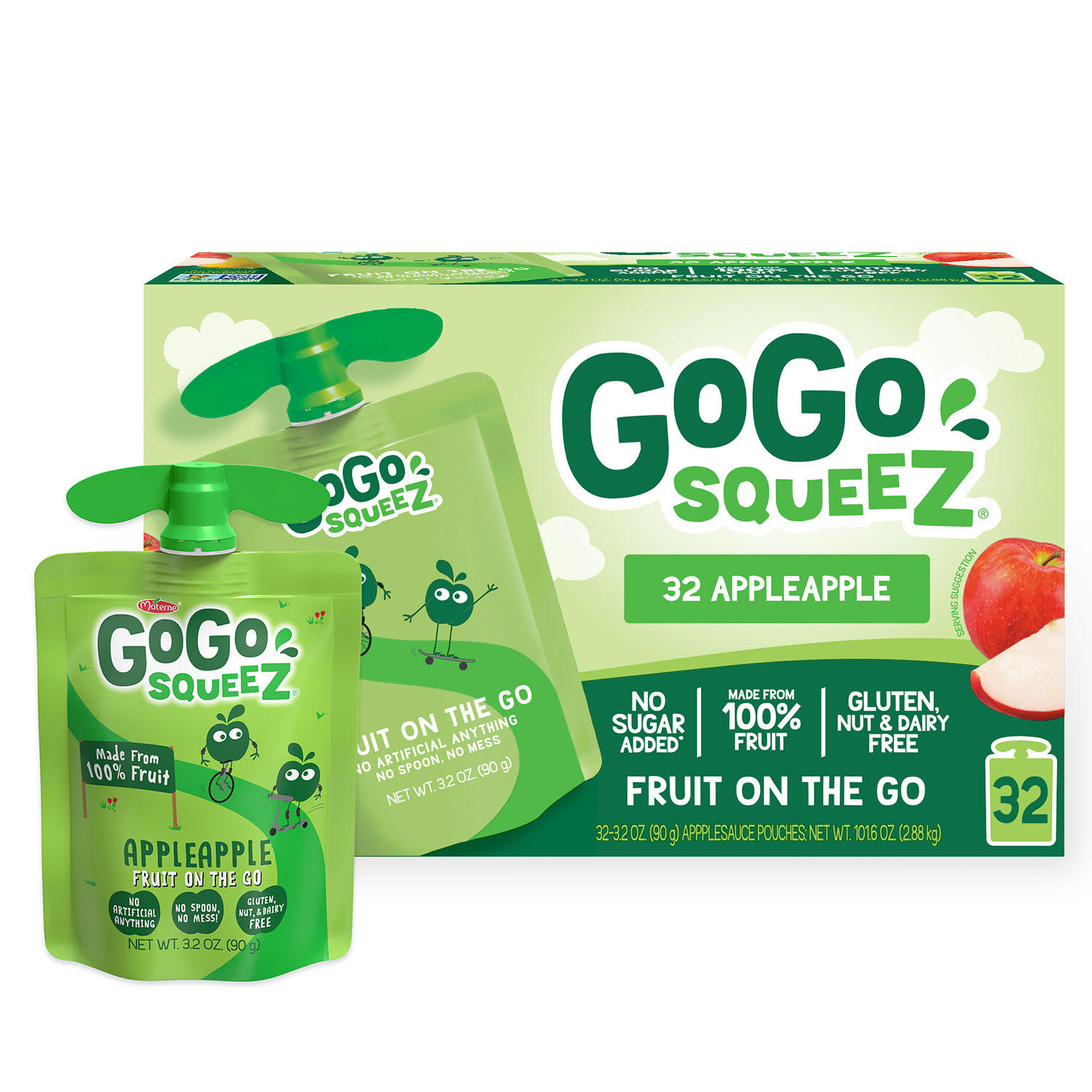 Sam's Club Members: 32-Count 3.2-Oz GoGo SqueeZ Applesauce Pouches (Apple Apple) $13.68 + Free S&H for Plus Members