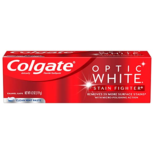 4.2-Oz Colgate Optic White Stain Fighter Whitening Toothpaste (Clean Mint) $2.32 w/ S&S + Free Shipping w/ Prime or $25+