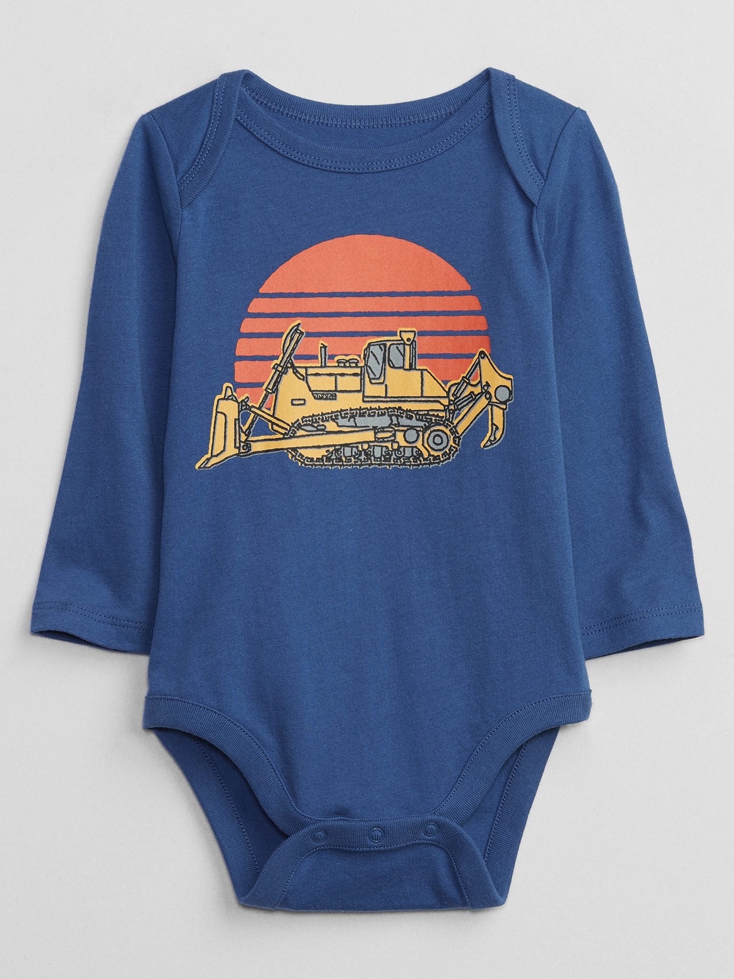 Gap: Baby Boys' Graphic Bodysuit (Bulldozer, Size 0-3M, 3-6M) $1.35, Baby Girls' Graphic Bodysuit (Navy Blue, Size 18-24M) $1.35 + Free Shipping