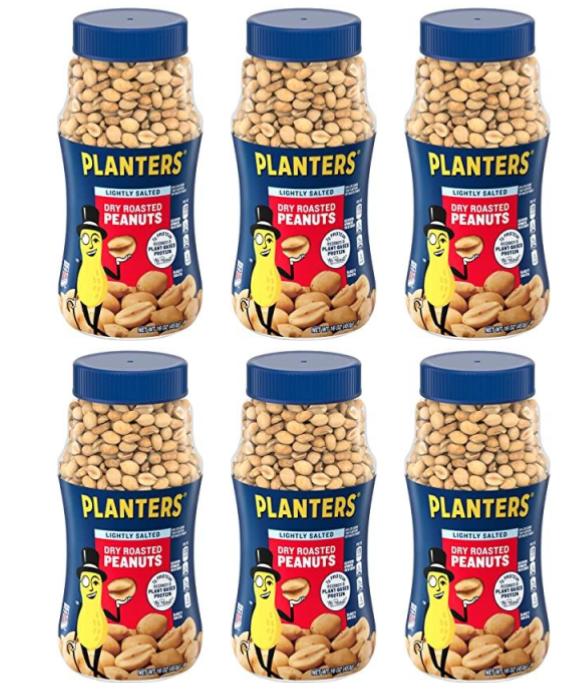 6Pack 16Oz Planters Lightly Salted Dry Roasted Peanuts 14.25 (2.38