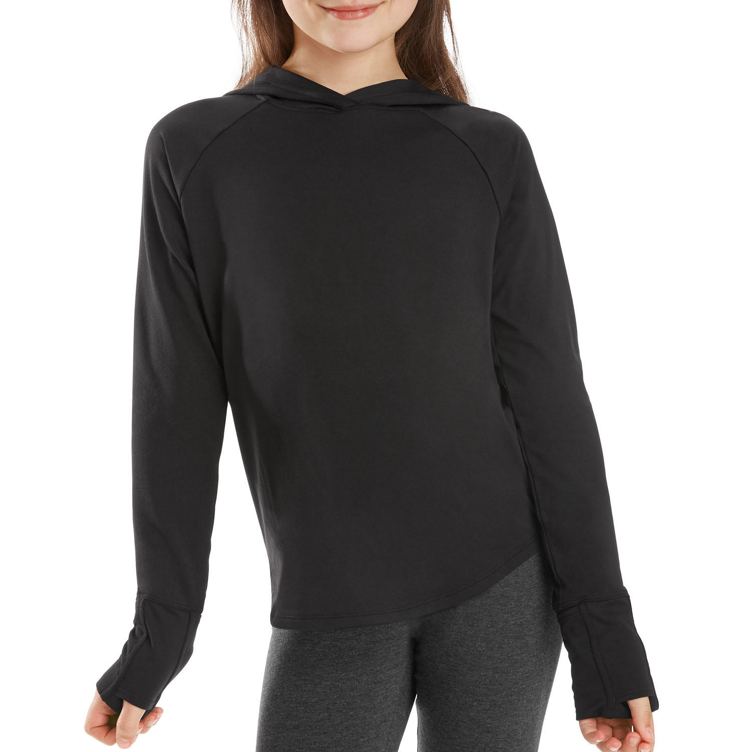 Sam's Club: Member's Mark Girls' Movement Long Sleeve Hooded Top (Black, Size 7/8) $4.80 + F/S for Plus Members