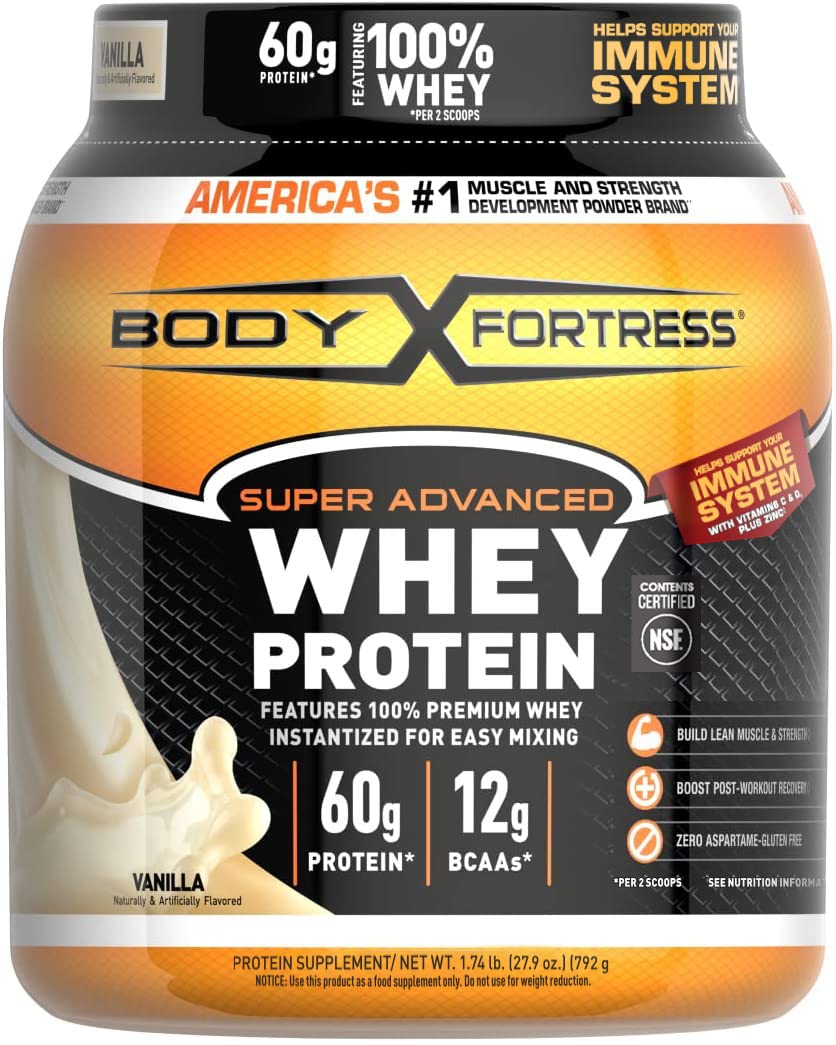 Body Fortress Protein Powder: 1.74-Lb Vanilla $14.50 w/S&S, 1.74-Lb Choc. Peanut Butter $15.95 w/S&S, & More + Free Shipping w/ Prime or on $25+