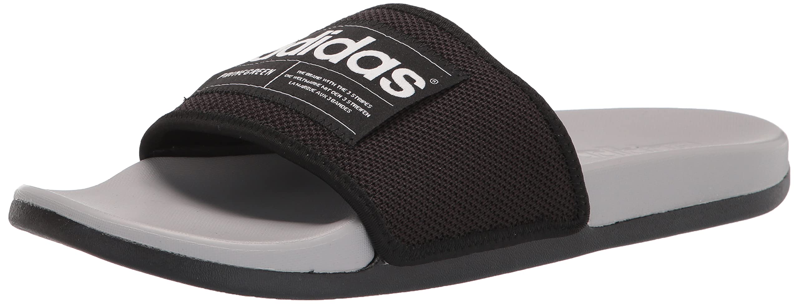 adidas Women's & Men's Adilette Comfort Slide Sandal (Black/White/Grey, Size 4-13) $12 + Free Shipping w/ Prime or $25+