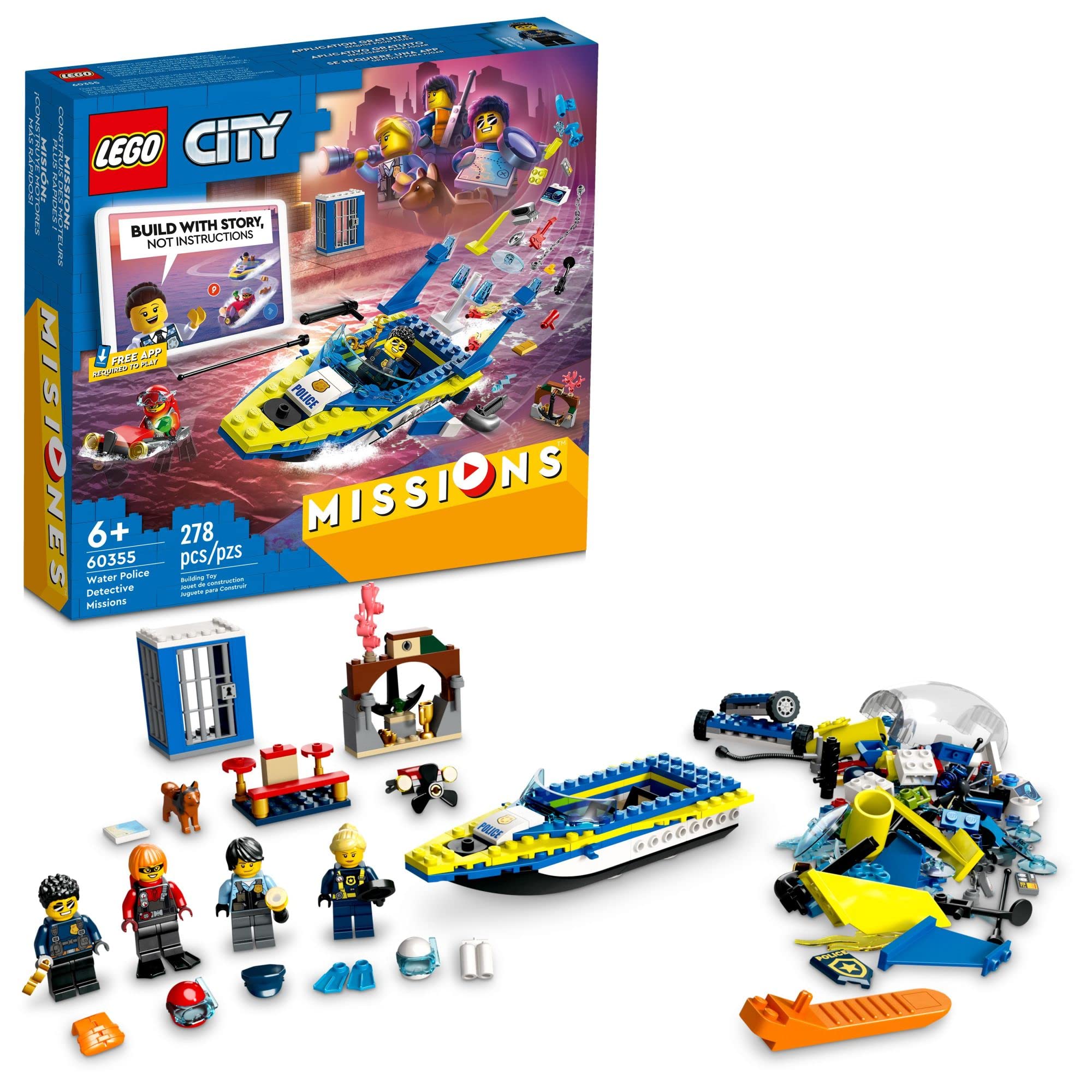 278-Piece LEGO City Water Police Detective Missions Interactive Digital Building Toy Set (60355) $19.93 + Free Shipping w/ Prime or on $25+
