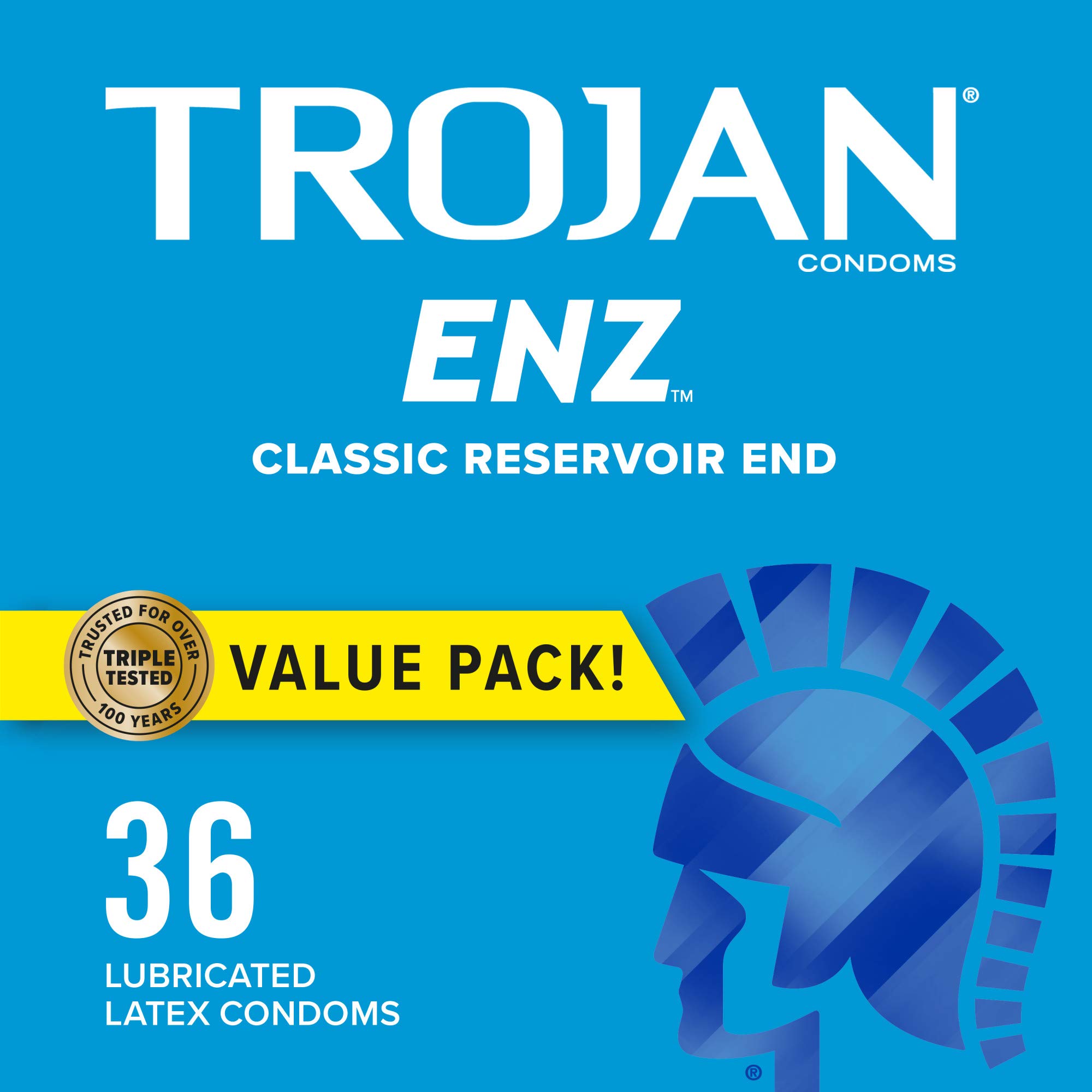 36-Count Trojan ENZ Lubricated Latex Condoms $7.40 w/ S&S + Free Shipping w/ Prime or $25+