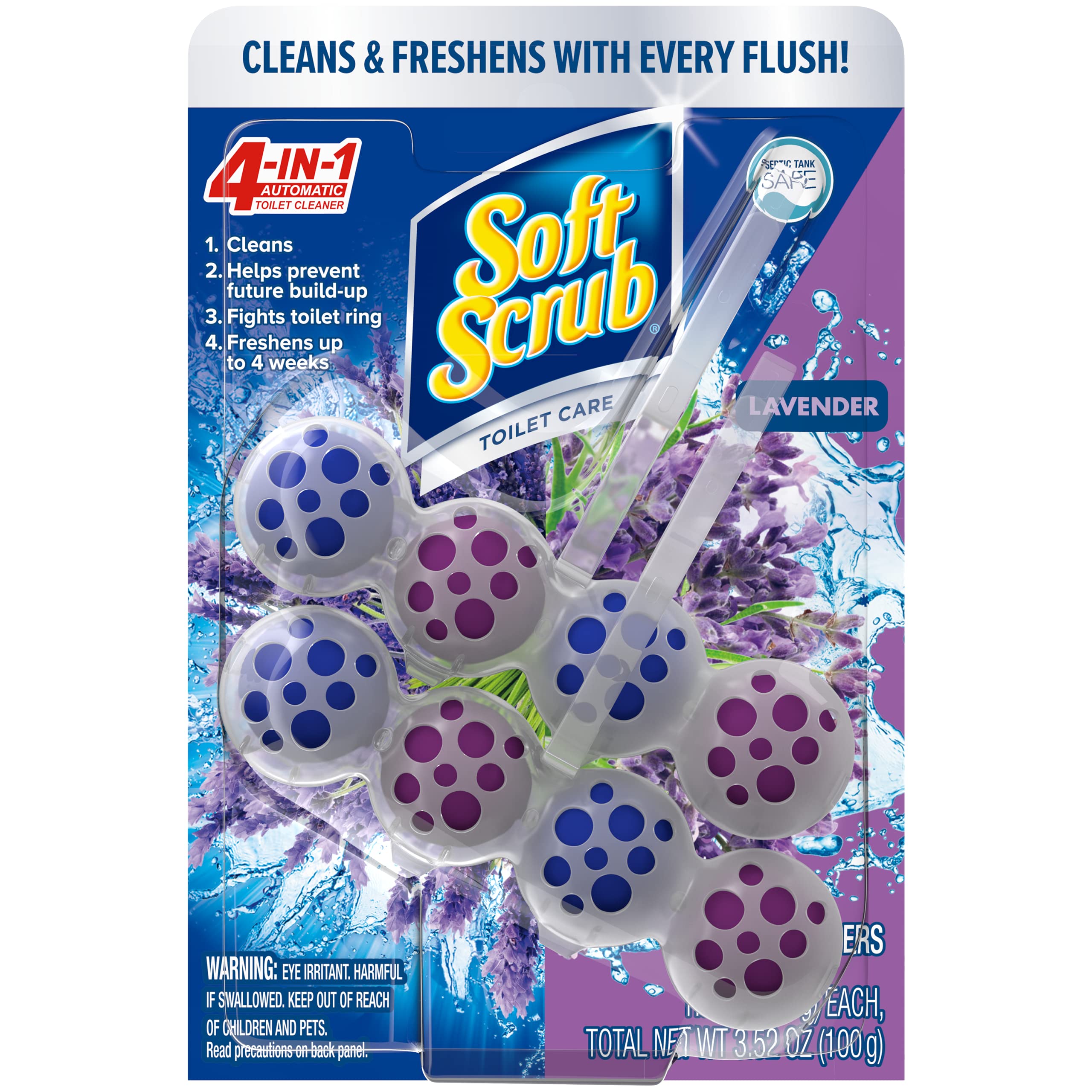 2-Count 1.76-Oz Soft Scrub 4-in-1 Rim Hanger Toilet Bowl Cleaner (Lavender) $3.60 ($1.80 Each) w/ S&S + Free Shipping w/ Prime or on $35+