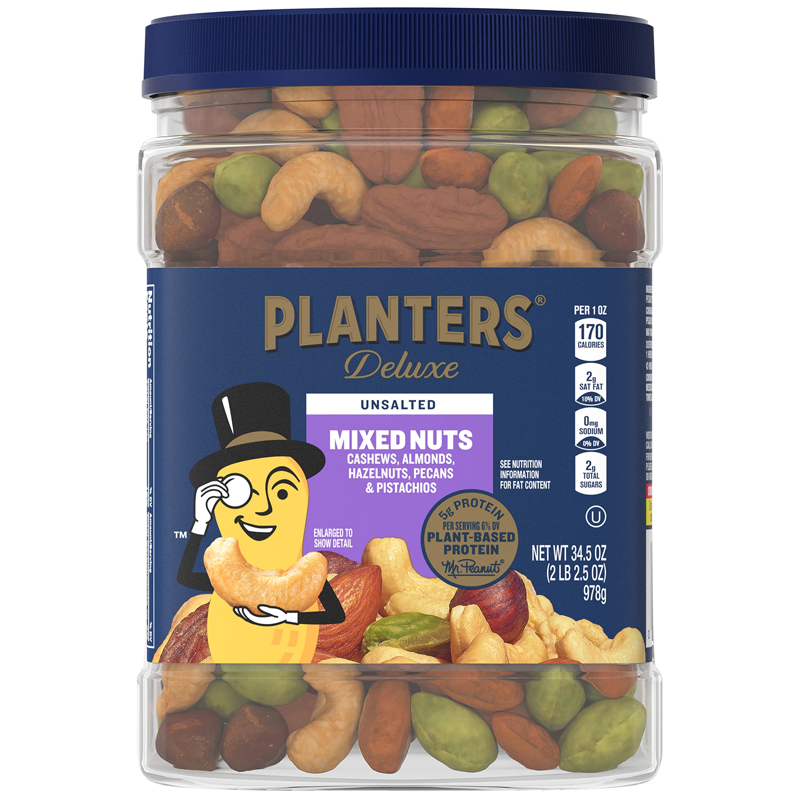 2.16-lbs. Planters Unsalted Premium Nuts (Cashews, Almonds, Hazelnuts, Pecans & Pistachios) $12.08 w/ S&S + Free Shipping w/ Prime or on $35+