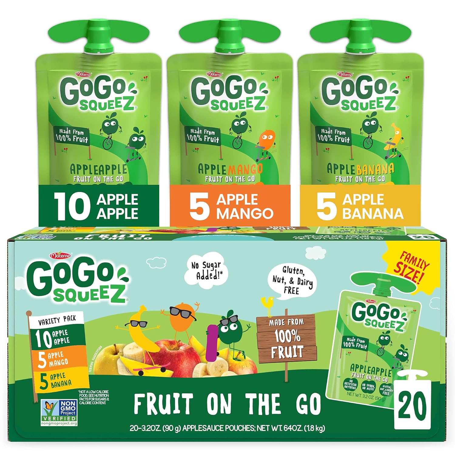 20-Count 3.2-oz GoGo SqueeZ Applesauce Variety Packs from $9.45 w/ S&S + Free Shipping w/ Prime or $35+ $9.29