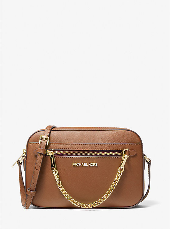 Mk jet set large saffiano leather crossbody sales