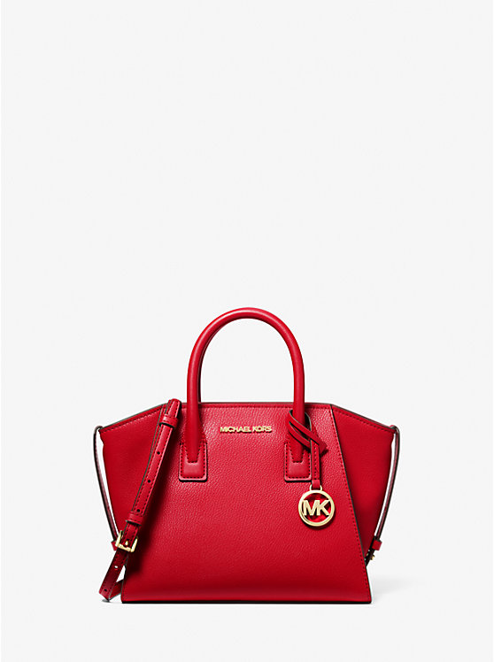 Red michael kors best sale handbag