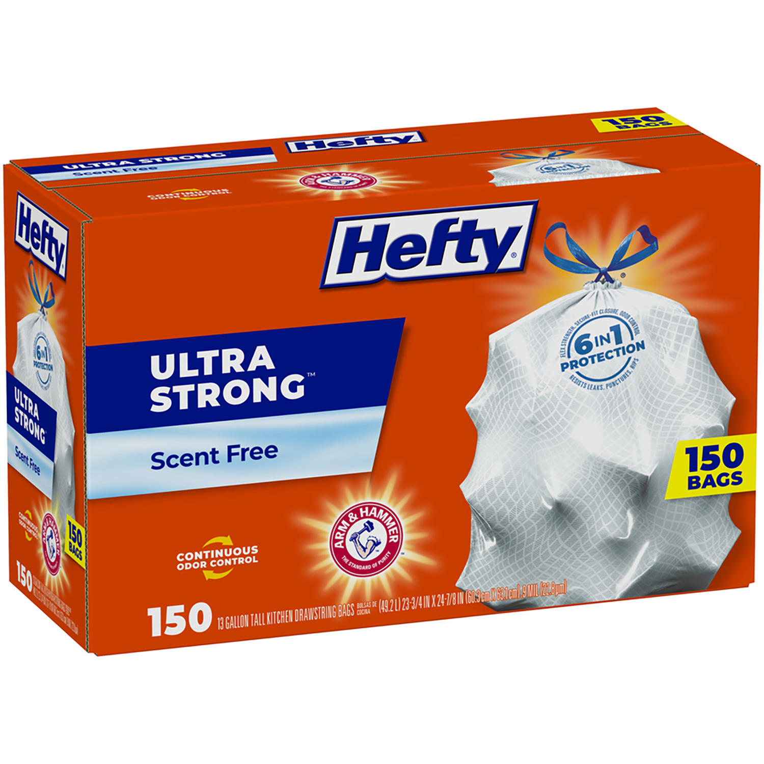 Hefty Small Garbage Bags, Drawstring, Fabuloso Scent, 4 Gallon, 20 Count 