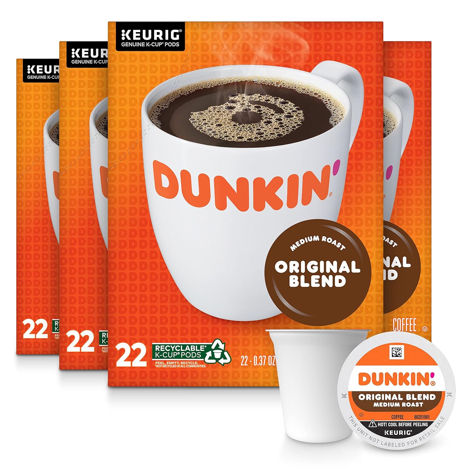 88-Count Dunkin' Medium Roast Coffe K-cups Pods (Original Blend Flavor) $33.24 ($0.38/Pod) w/ S&S + Free Shipping w/ Prime or on $35+