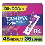 84-Count Tampax Pocket Radiant Compact Tampons (48 Regular & 36 Super) $15.55 w/ Subscribe &amp; Save