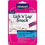 5-Pack 0.42-Oz Vitakraft Cat Lick 'n' Lap Grab-n-Go Squeeze Tube Treats (Salmon) $1.81 + Free Shipping w/ Prime or on $35+