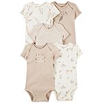 5-Pack Carter's Baby Boys' or Girls' Short-Sleeve Bodysuits (Various Styles) $12 ($2.40 EA) + Free Store Pickup at Kohls or F/S $49+