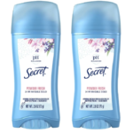 2.6-Oz Secret Solid Antiperspirant Deodorant (Various) 2 for $3.68 ($1.84 Each) + Free Store Pickup $10+ at Walgreens