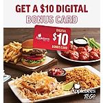 Applebee's: Spend $40 Online, Get $10 Bonus Card: To-Go or Delivery (Valid until 5/26/24)