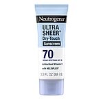 3-Oz Neutrogena Ultra Sheer Dry-Touch Sunscreen w/ Broad Spectrum SPF 70 $5.70 w/ Subscribe &amp; Save
